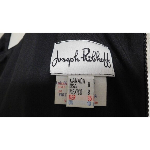 Women's Classic JOSEPH RIBKOFF LBD Black Sleeveless Fully Lined Fitted Dress  8 - Picture 9 of 10